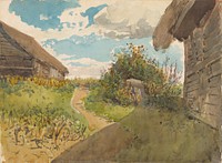 Landscape between haylofts by László Mednyánszky