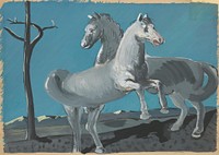 Horses (study of a horse on the back) by Cyprián Majerník