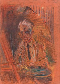 Self-portrait with palette by Arnold Peter Weisz Kubínčan