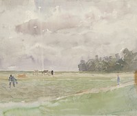 A field under a cloud by László Mednyánszky