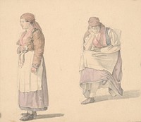 Study of a standing and seated woman, Karol ľudovít Libay