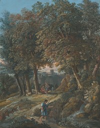 Southern landscape with shepherds and a fisherman, Karol Marko St