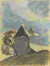 Landscape with a tower by Zolo Palugyay