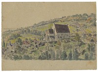 View of gothic church in jur near bratislava  by Friedrich Carl von Scheidlin