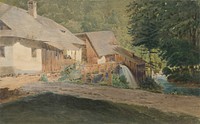 Mill on the edge of the forest  by Friedrich Carl von Scheidlin