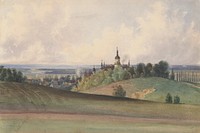 View of gross herrlitz  by Friedrich Carl von Scheidlin