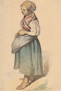 Village girl  by Friedrich Carl von Scheidlin