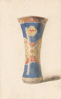 Painted vase with blue base  by Friedrich Carl von Scheidlin