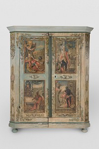 Painted cabinet with allegories of the four world parts