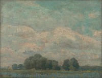 Meadow with bushy trees by Lajos Csordák