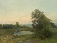 A landscape with a swamp by Lajos Csordák