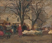 On the market in front of the church, Teodor Jozef Mousson