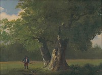 Two oaks with figural stafage, Dionyz Andrássy