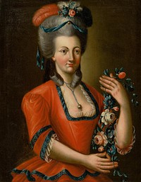 Portrait of a lady with roses