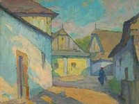 Motif from an east slovak village by Lajos Csordák