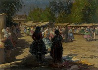 Market in michalovce ii., Teodor Jozef Mousson