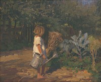 A little girl with a crutch, Teodor Jozef Mousson