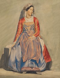 Woman in albanian costume, Vojtech Klimkovič