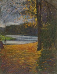 Autumn landscape by László Mednyánszky