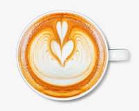 Latte art coffee isolated design
