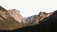 Yosemite mountain landscape, border background   psd