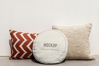 Pillow cushion cover mockup psd interior design