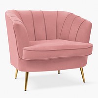 Pink velvet chair psd mockup modern chic design