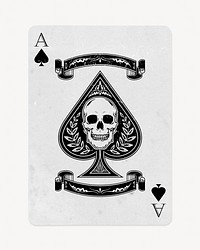 Ace spades skull isolated design 
