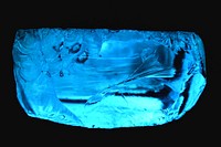 Blue slag glass collage element, isolated image