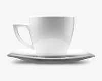 Cup & saucer collage element, isolated image