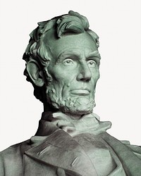 Abraham Lincoln statue collage element, isolated image