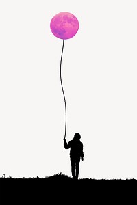 Person holding balloon isolated image