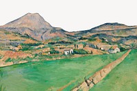 Paul Cezanne&rsquo;s Mont Sainte-Victoire, post-impressionist landscape painting.  Remixed by rawpixel.
