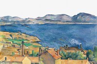 Paul Cezanne&rsquo;s Bay of Marseille, Seen from L&rsquo;Estaque, post-impressionist landscape painting.  Remixed by rawpixel.