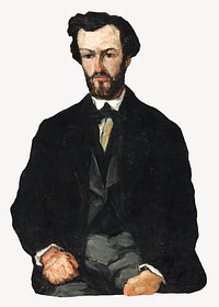 Paul Cezanne&rsquo;s Antony Valabr&egrave;gue, post-impressionist portrait painting.   Remixed by rawpixel.