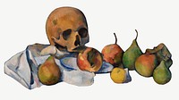 Paul Cezanne&rsquo;s Skull clipart, still life painting psd.  Remixed by rawpixel.