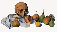 Paul Cezanne&rsquo;s Skull, still life painting.  Remixed by rawpixel.