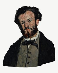 Paul Cezanne&rsquo;s Anthony Valabr&egrave;gue clipart, post-impressionist portrait painting psd.  Remixed by rawpixel.
