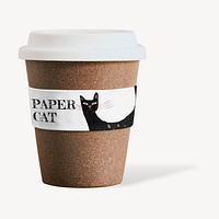 Cork coffee cup mockup psd