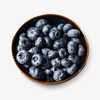 Fresh blueberries in a bowl collage element psd