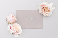 Blank pink card template mockup