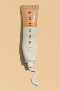 Two tone unlabeled beige tube mockup