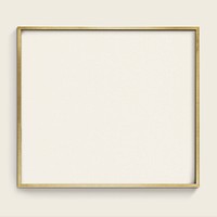 Gold square frame on beige background