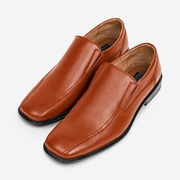 Brown leather slip-on mockup psd men’s shoes fashion