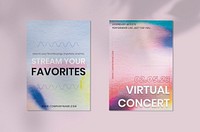 Chromatography music poster mockup psd for advertisement