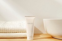 Cosmetic tube mockup psd, spa product packaging