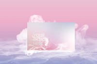 Business card psd mockup, pastel smoke with design space