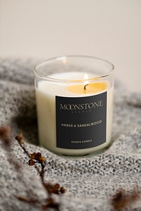 Scented candle label mockup psd, business branding design