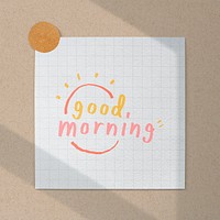 Reminder note mockup, cute stationery design psd