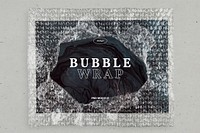 Bubble wrap mockup, product packaging design with book psd